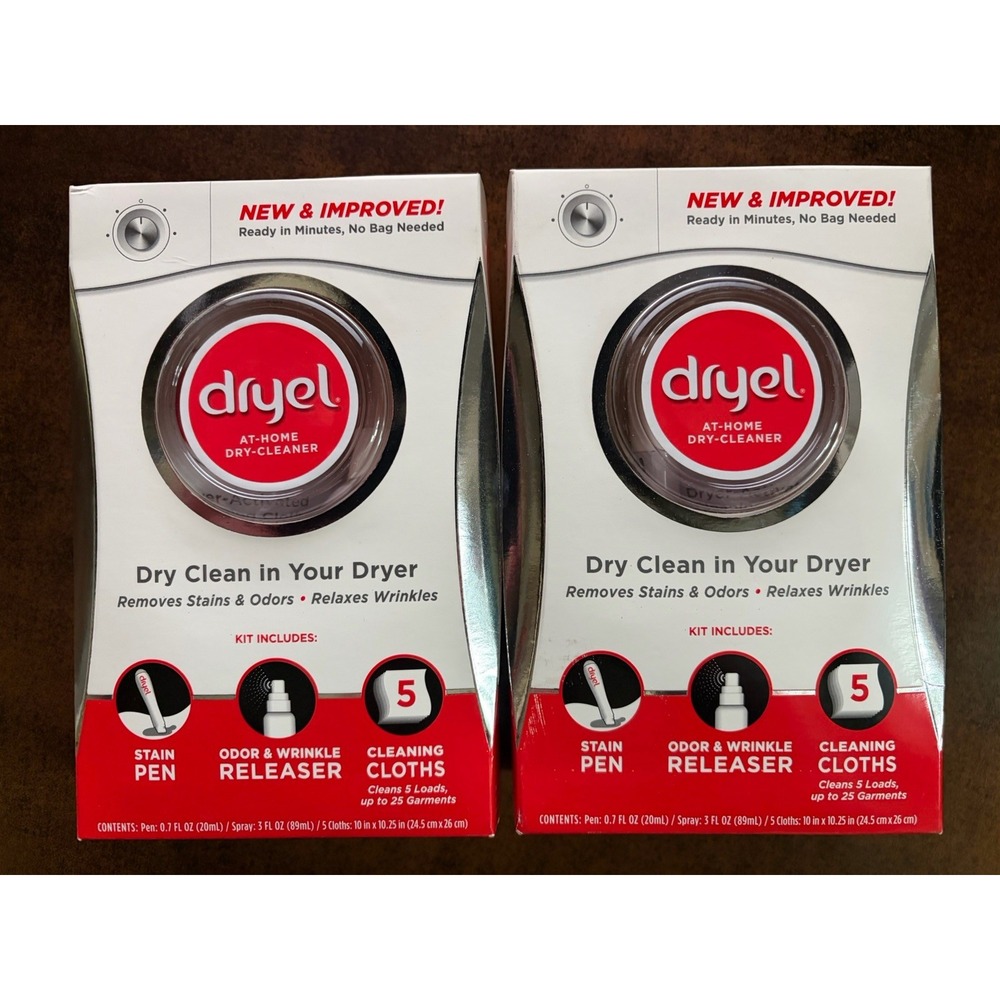 Dryel at Home Dry Cleaner Starter Kit with  Cleaning Cloths Fresh Scent Lot Of 2